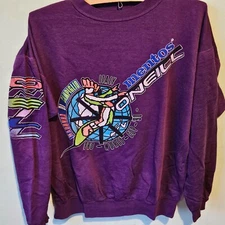 Vintage Mentos O'neill snowboard cup italy 90 sweater Sz L men's purple snow