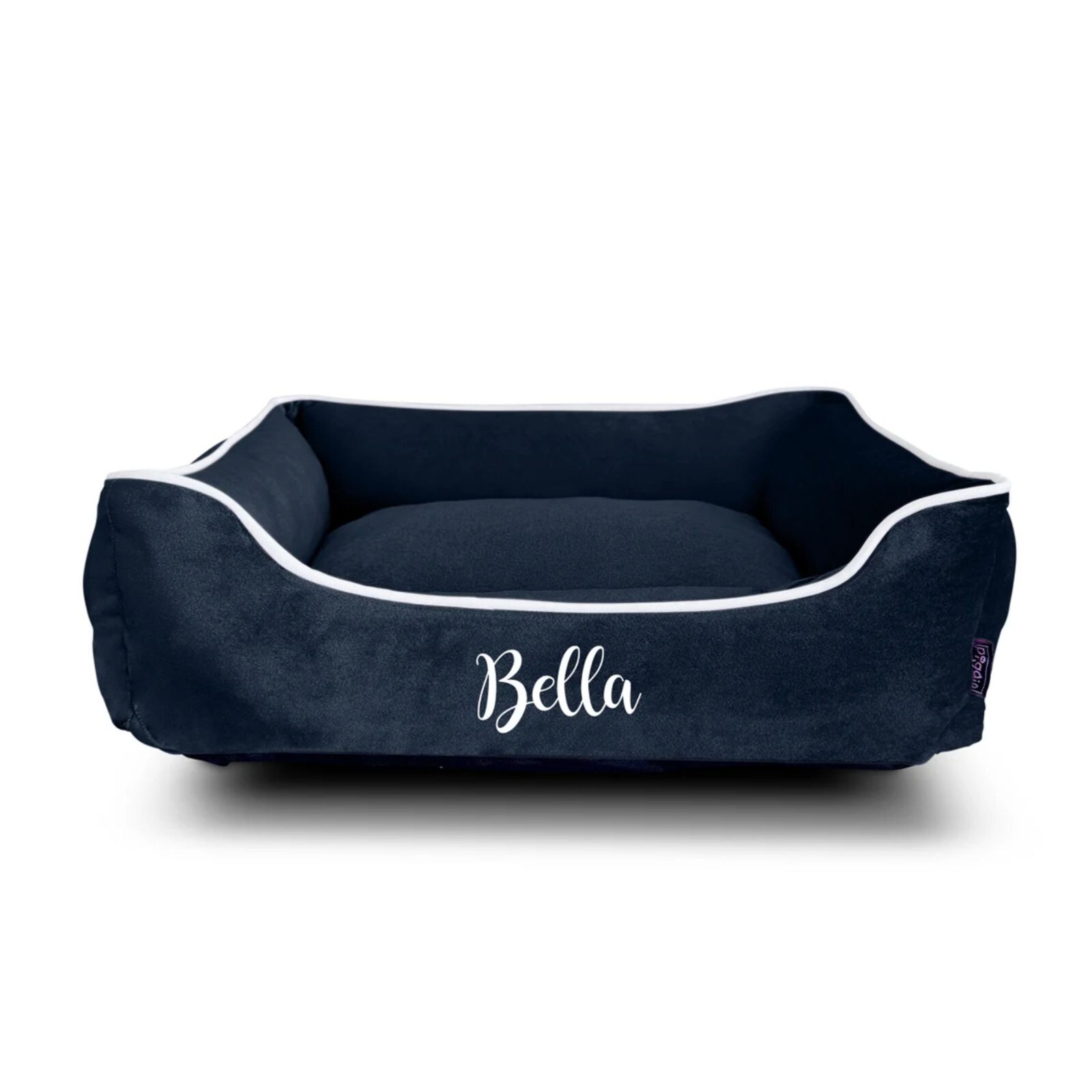 Cama personalizada de terciopelo negro LUXE - Lavable a máquina - para perros pequeños/medianos
