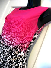 CALVIN KLEIN Tank Dress Size Small Sleeveless Animal Print with Pink