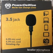 Powerdewise Microphone Lavalier 3.5mm Jack For Iphone Smartphone Ipad 6.5’ Cord