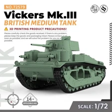 SSMODEL SS72579 1/72 25mm Military Model Kit British Vickers Mk.III Medium Tank
