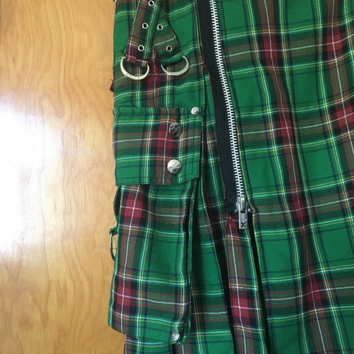 Tripp Men’s Green Plaid Kilt, S - Picture 5 of 10
