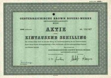 Oesterreichische Brown Boveri Werke AG 1975 Wiedeń Salzburg ABB BBC 1000 ÖS RZADKI