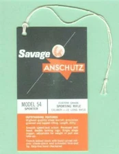 Savage Anschutz 54 Factory Hang Tag Reproduction