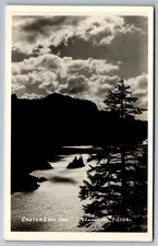 Postcard RPPC OR B&W Crater Lake Oregon AX7