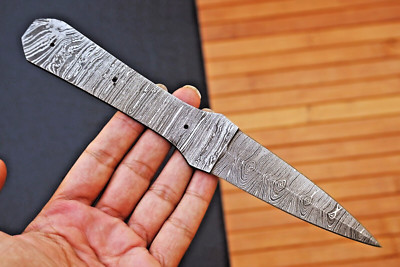 CUSTOM MADE HAND FORGED DAMASCUS STEEL BLANK BLADE BOOT KNIFE HUNTING 651