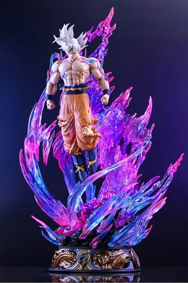 Action Figure Dragon Ball S Goku U.I 3 Heads 38cm STATUA DA COLLEZIONE Anime - Immagine 3 di 4