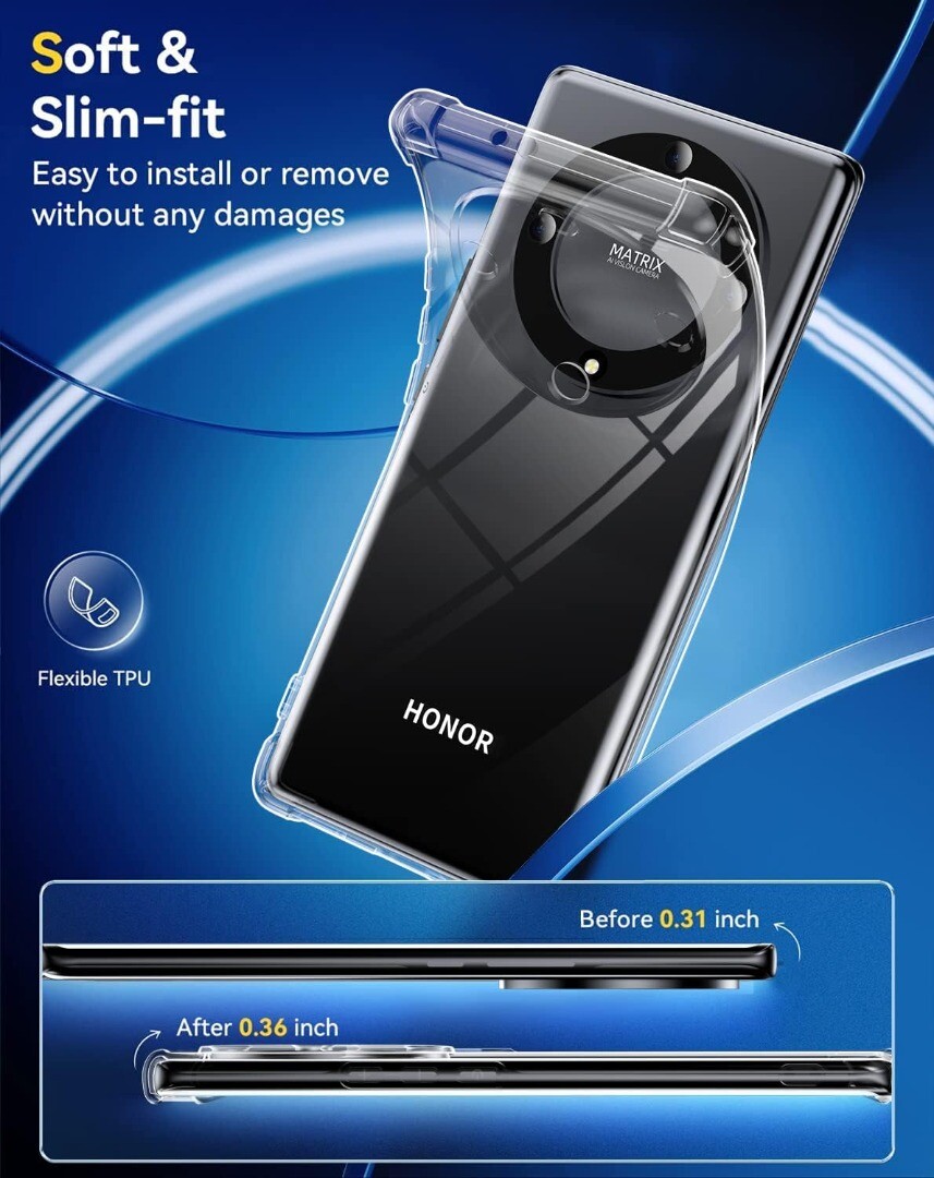 Custodia Antiurto Pixfab Custodia In Silicone Trasparente Per Honor Magic6 Lite/Pro 5G - Antigraffio E Antiurto, Colori Assortiti Custodia Colorata - Foto 6