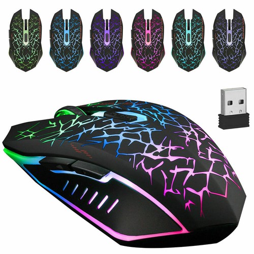 2,4G Gaming Maus Wireless Maus USB Optische Maus 7 Farben LED wiederaufladbar AG - Bild 2 von 10