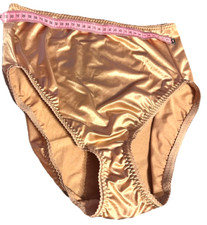 VTG Vanity Fair SZ 9 second skin Light Shapeware panties GLOSSY WET SATIN BIEGE