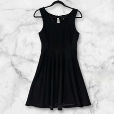 Express Skater Dress-Black-Open Back with Crossover Detail-Size Small (347)