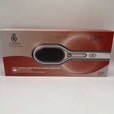 LyeaLion Ionic Hair Straightening Brush Ceramic Coated Teeth Gold Color Brush 