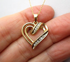 10K Yellow Gold 10 Diamonds Heart Pendant Necklace 18" [N75] — photo 2