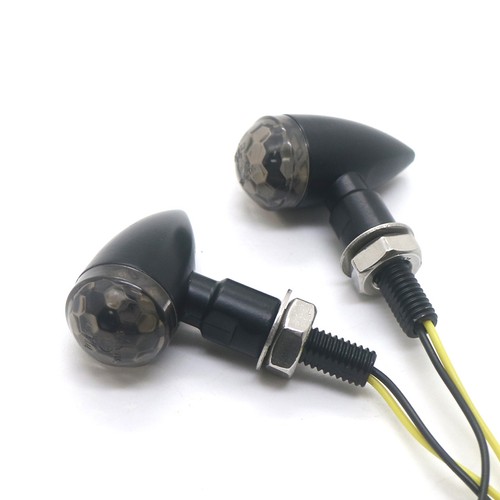 Black Metal LED Mini Bullet Smoke Spherical Lens Turn Signal Indicators Light - Picture 4 of 9