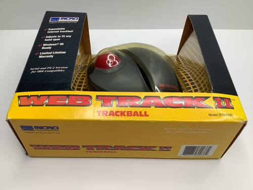 New 1997 Vintage Micro Innovations Track Ball Mouse STK4000 Web Track II 2 Black - Picture 6 of 8