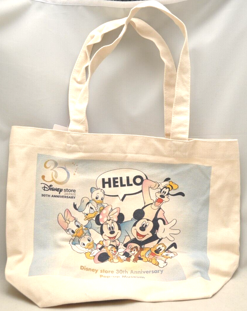Disney Store Japan 30th Anniversary Tote Bag Mickey & Friends Pop  