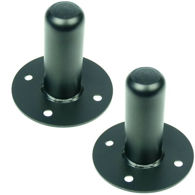 2 x AH Boxenflansch Stahl schwarz - PA Boxen Flansch Einbauflansch 35 mm Stative