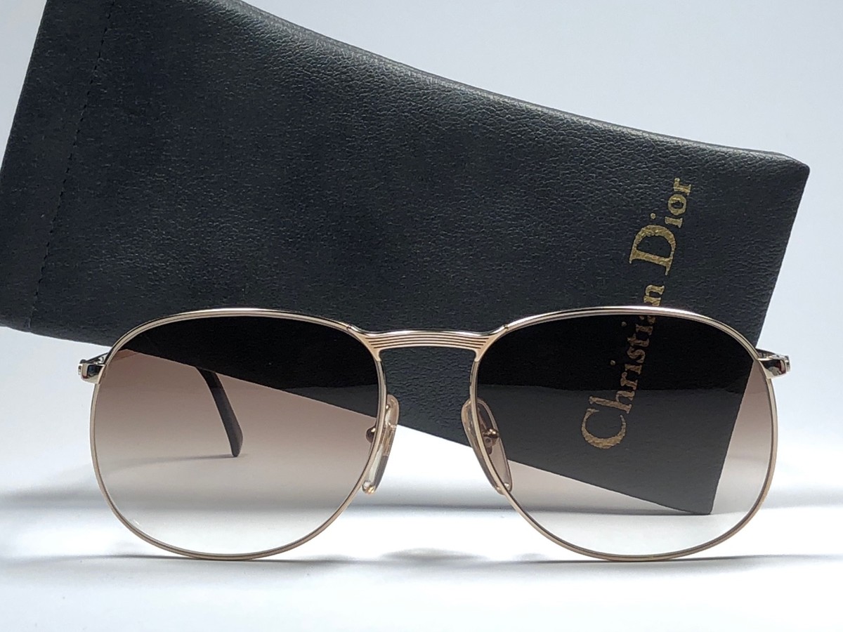 VINTAGE CHRISTIAN DIOR MONSIEUR 2196 40 GOLD OVERSIZED SUNGLASSES