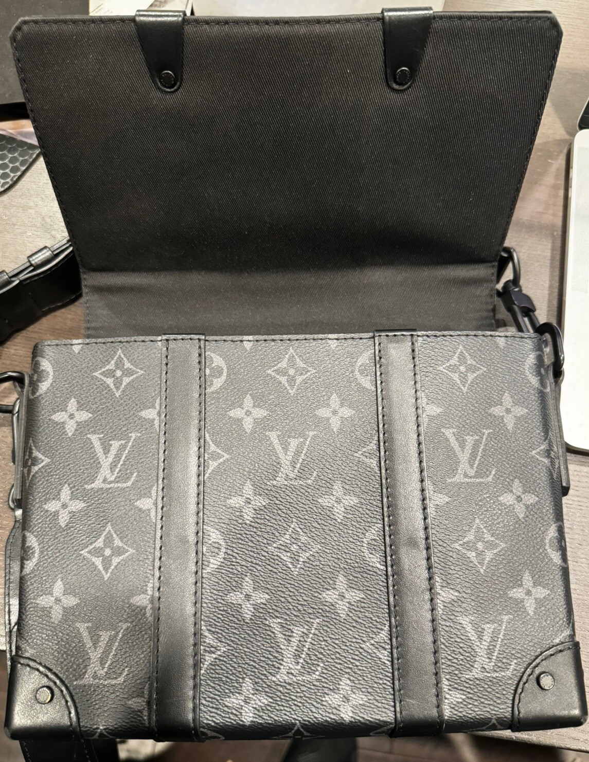 Louis Vuitton Black Trunk Messenger Monogram Eclipse M45727 | eBay 