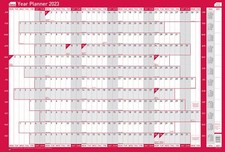 Image of Sasco 2023 Compact Year Wall Planner Landscape with wet wipe pen & sticker pack,