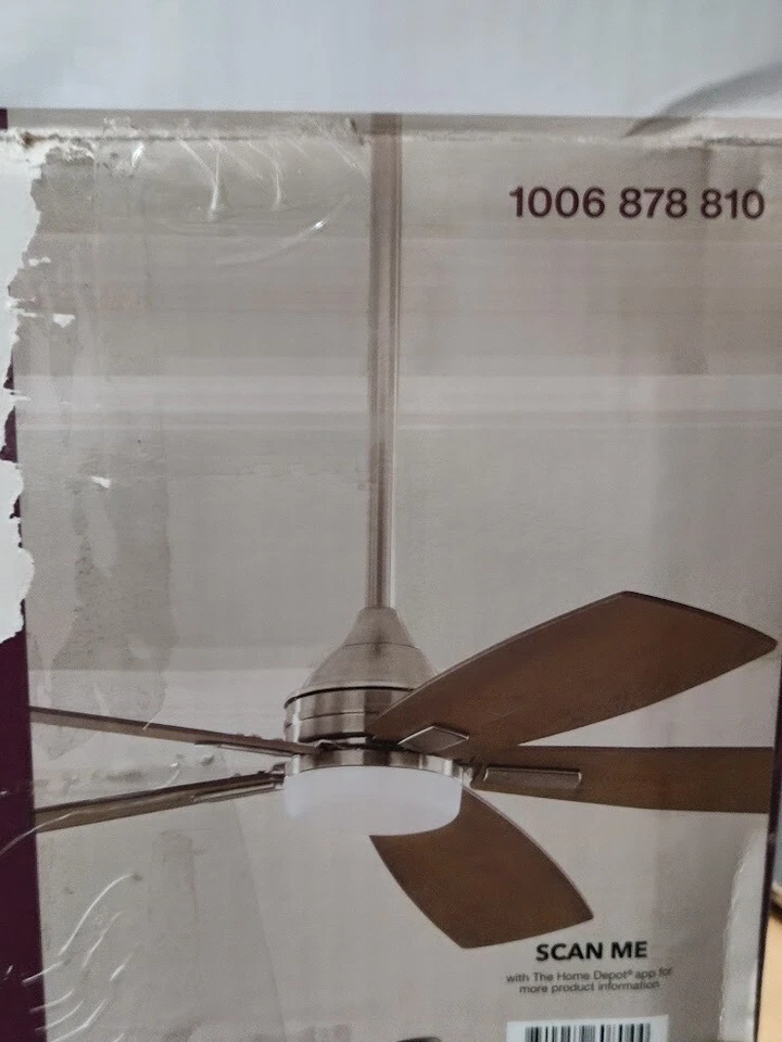 5 Medallion Replacement-Home Decorators Beckford 52" Brushed Nickel Ceiling Fan - Image 2 of 4