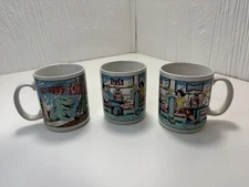 Lot Of 3 1988 Anheuser-Busch Budweiser Mugs 2 "Bud's Diner " & One Movie Theater
