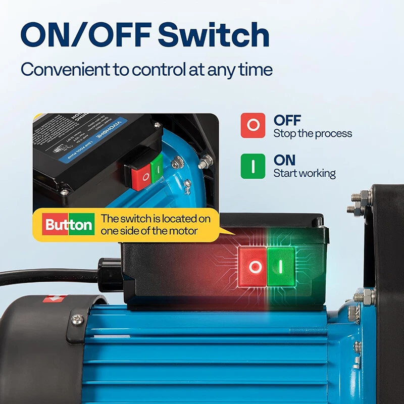 1.5/2.0 HP Self Primming Swimming Pool Pump for In/Above ground Pool w/ Strainer - Image 3 of 4