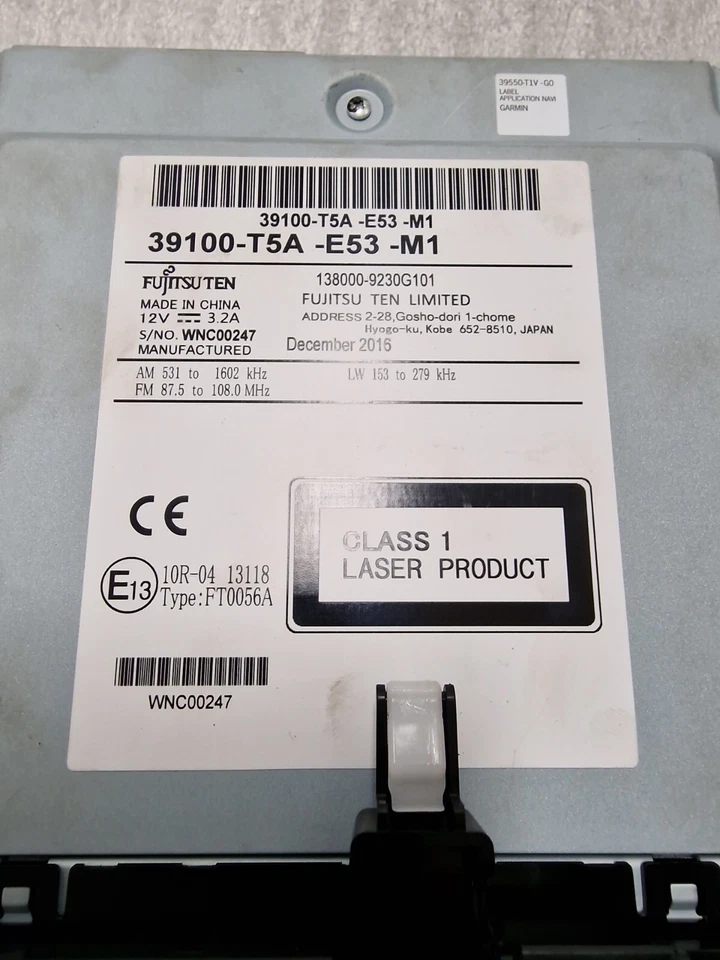 HONDA JAZZ 2015-2019 SAT NAV SCREEN CD RADIO PLAYER HEAD UNIT 39100-T5A-E53-M1 - Image 4 of 4