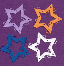 STARS  4 die cuts scrapbook cards