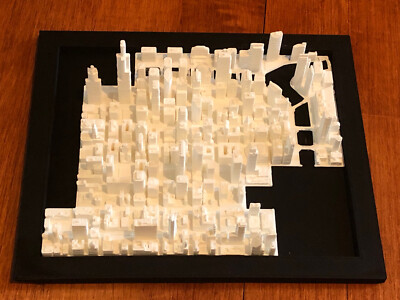 Chicago City Skyline Landmark 3D Printed Model 6 x 7 x2  Tall Architecture