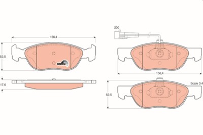 TRW GDB1290 Bremsbelagsatz, Scheibenbremse für FIAT,LANCIA