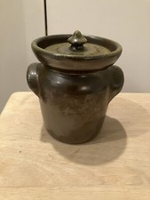 Vintage Ben Owen Master Potter Lidded Crock  Or Pot In Mint Cond.  1/4” Tall