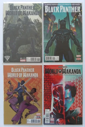 Black Panther #1 (2016) & World of Wakanda #1 (Bianchi Sealed Variant) + #2 & #3