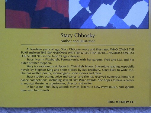 Who Owns the Sun - Stacy Chbosky - Landmark Editions - Signed (At Age 17) - 1988 - Imagen 4 de 11