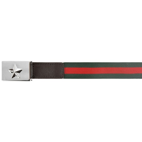NWT NEW Gucci girls boys green red web star buckle belt M L 410823 - Picture 2 of 4