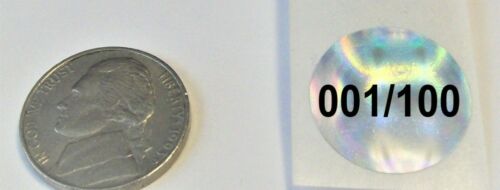 001/100... LI20 .75" Round Product Protection Tamper Proof Hologram Stickers - Picture 2 of 4