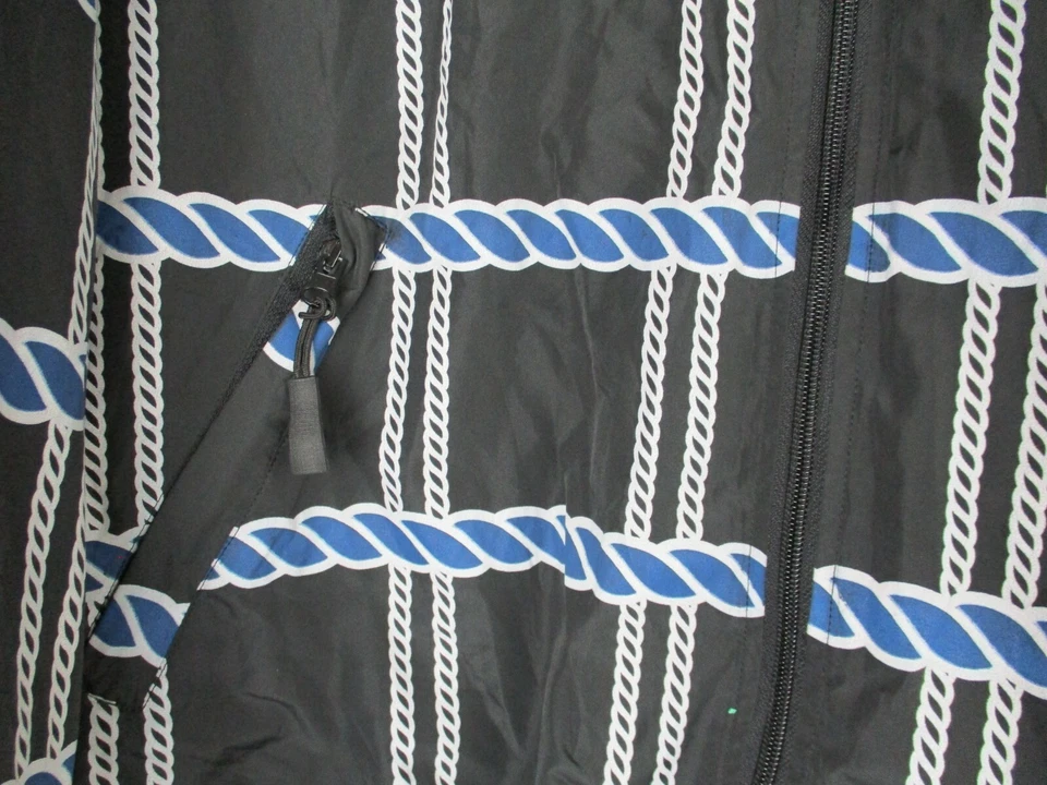 Franklin Marshall F&M Chaqueta Azul Blanco Cuerda L Para Hombre Con Capucha Cremallera Completa Bolsillos Foto 3 de 4