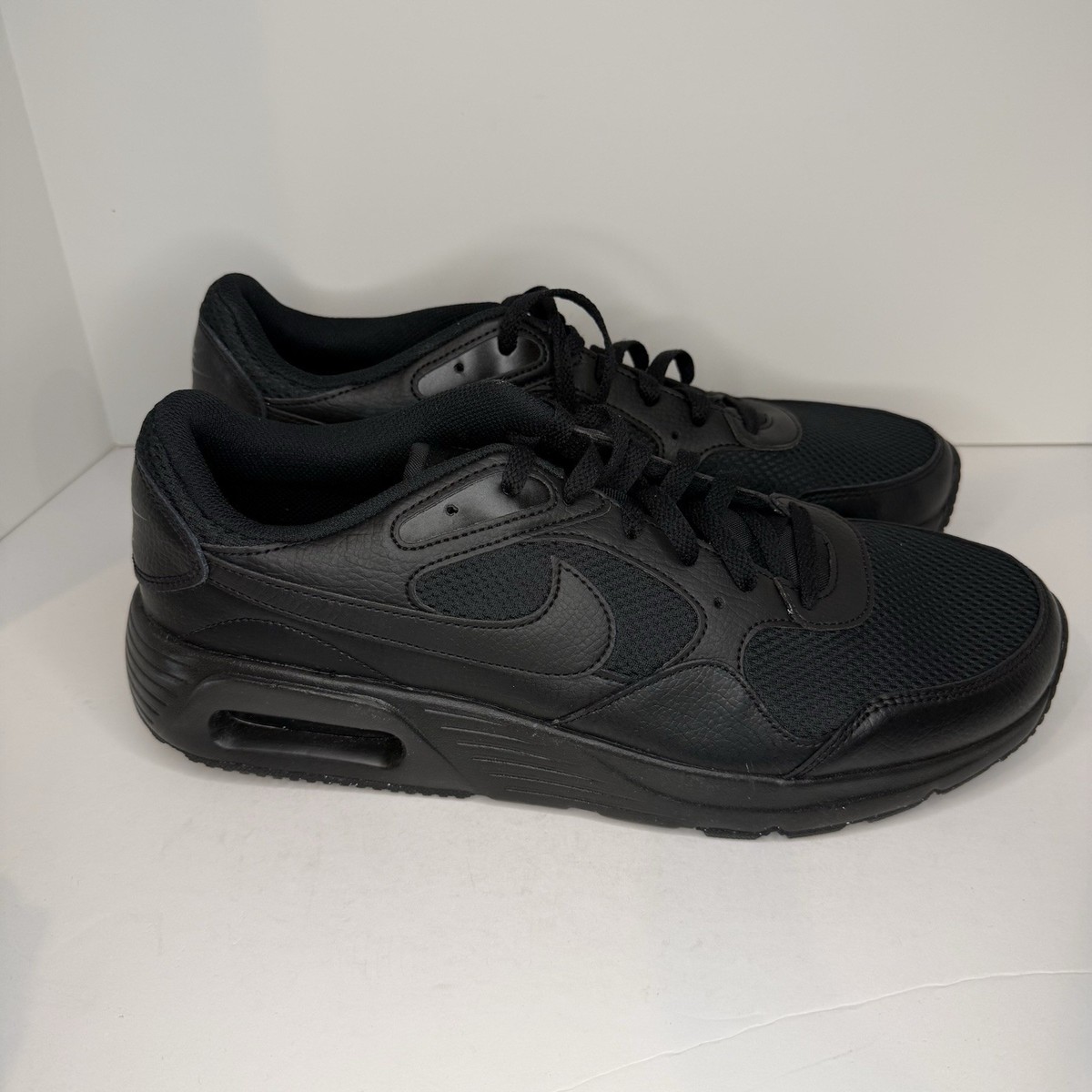 Nike CW4555-003 Air Max SC Triple Black Lace-Up Leather 