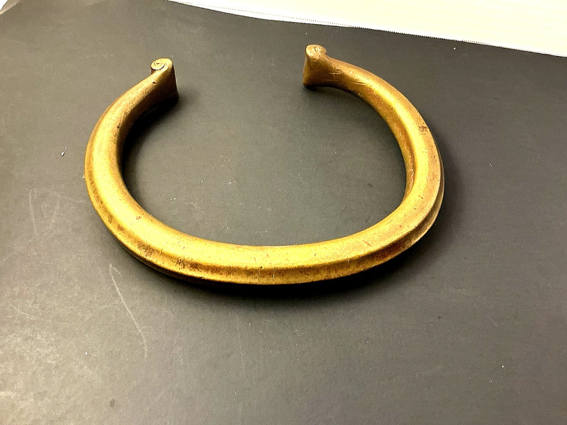 Heavy antique African bronze brass collar currency necklace 