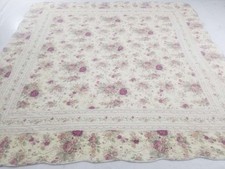 Vintage Feed Sack Beautiful Floral Print Quilt 85x83 inch