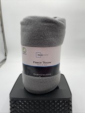 Mainstays Gray Flannel Fleece Throw Blanket 50" x 60"