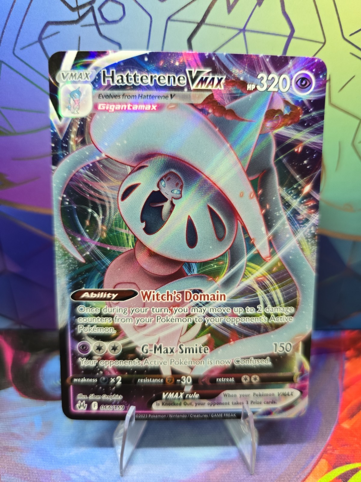 Hatterene VMAX 066/159 - Pokemon Crown Zenith - Holo VMAX Rare - NM