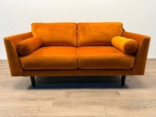 Habitat Jacob Velvet 2 Seater Sofa – Orange