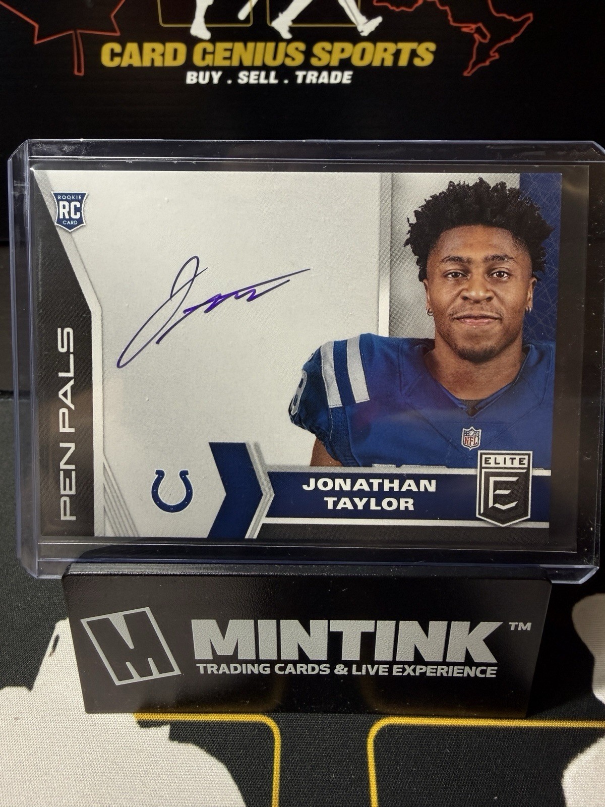 Jonathan Taylor 2020 Donruss Elite Pen Pals Rookie Auto Indianapolis Colts