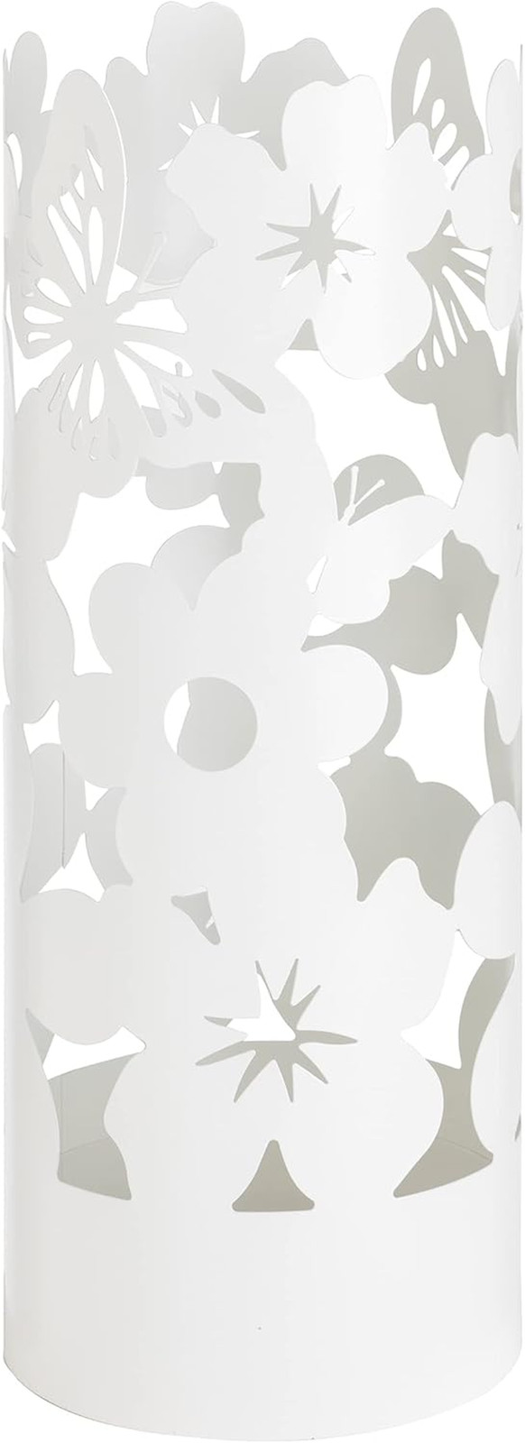 Portaombrelli Design Moderno in Metallo Flowers con Vaschetta e Gancini