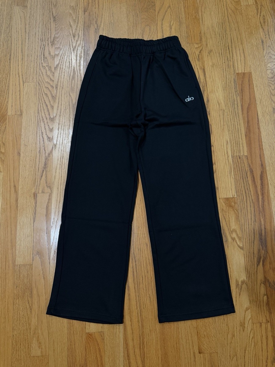 Size Small - Women's ALO Yoga Accolade Black Pants Straight Terry