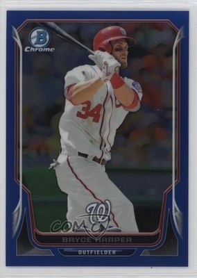 2014 Bowman Chrome Blue Refractor 2/250 Bryce Harper #175 b5f
