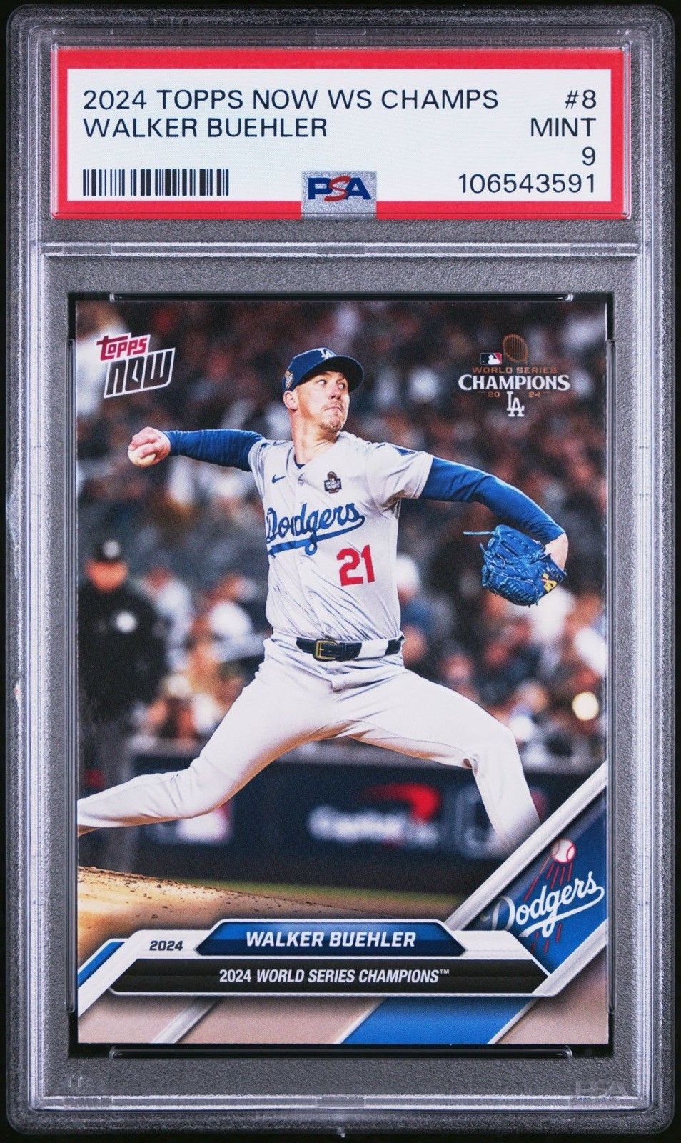 2024 TOPPS NOW | LOS ANGELES DODGERS | WS #8 | WALKER BUEHLER | PSA 9
