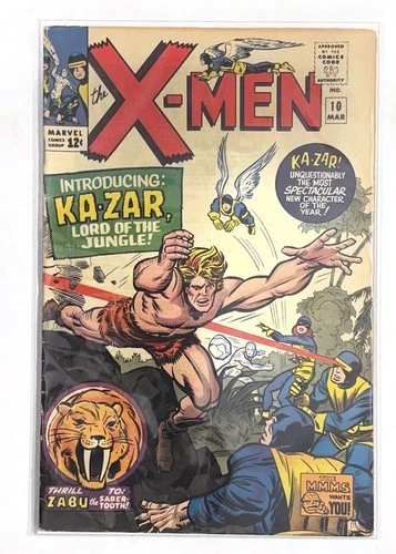 X-Men #10 1965 First Ka-Zar, Zabu Savage Land Appearance Vintage