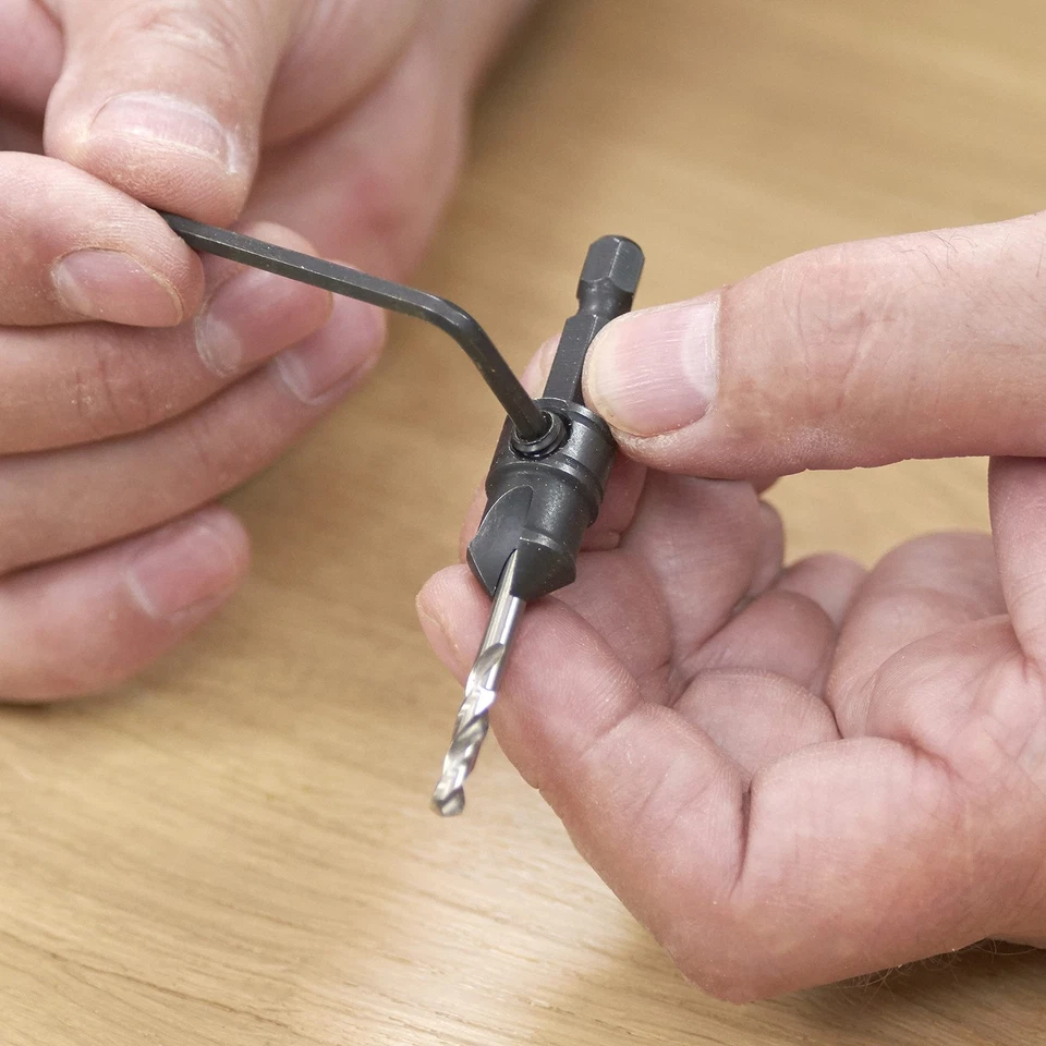 Juego de avellanador de liberación rápida de 5 piezas, vástago hexagonal de 1/4 pulgada, cuerpo de acero para herramientas, H... Foto 3 de 4